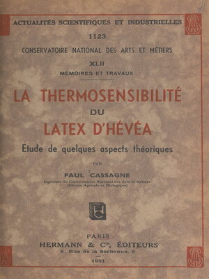 cover image of La thermosensibilité du latex d'hévéa